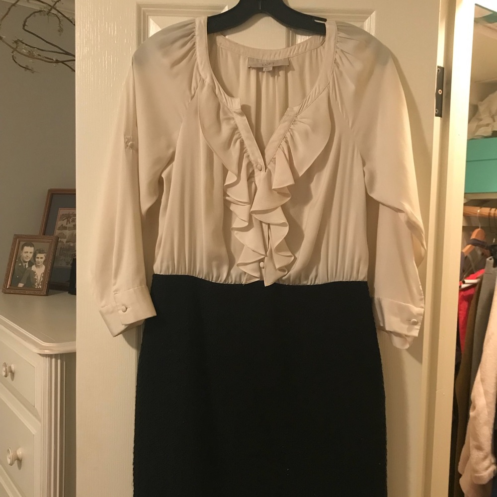 Work dress with wool skirt